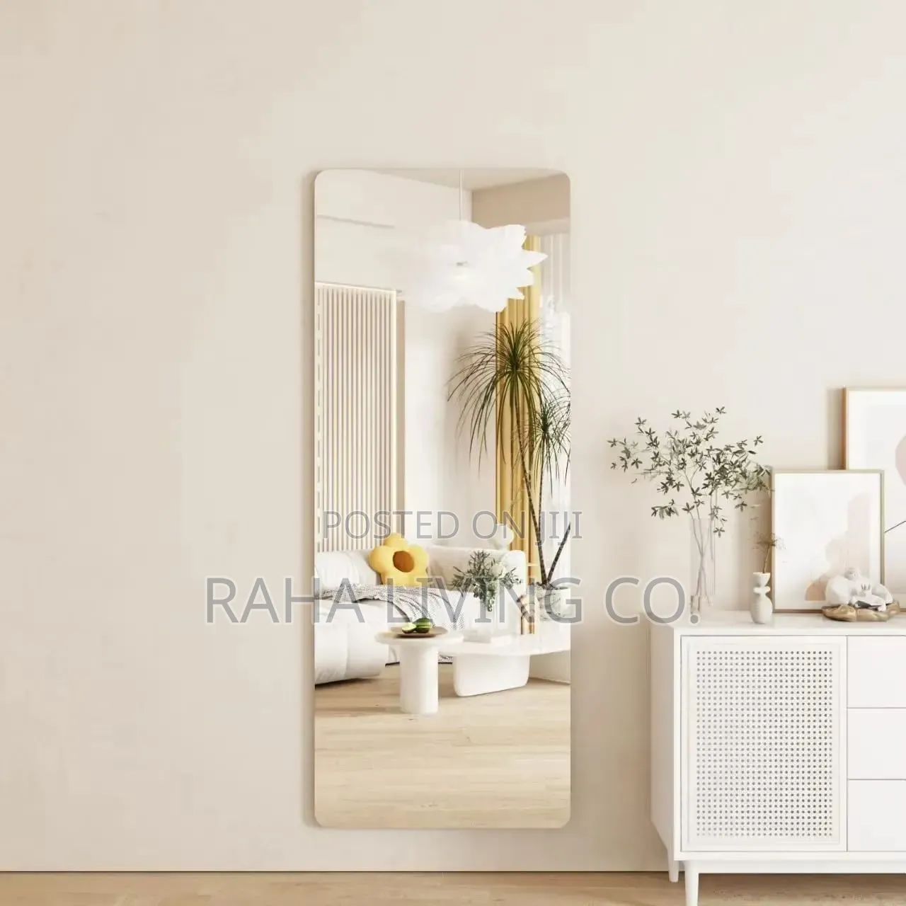 Unbreakable Acrylic Self Adhesive Rectangle Mirror | 120x40cm