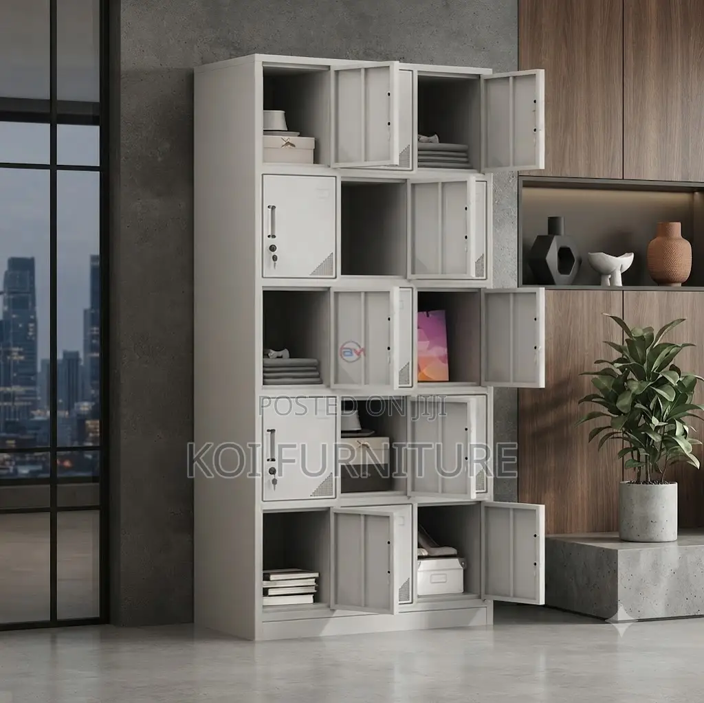 Office Cabinet; 15 Lock Steel Lockable Office Industrial-Grade Cabinet