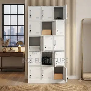 Office Cabinet; 15 Lock Steel Lockable Office Industrial-Grade Cabinet