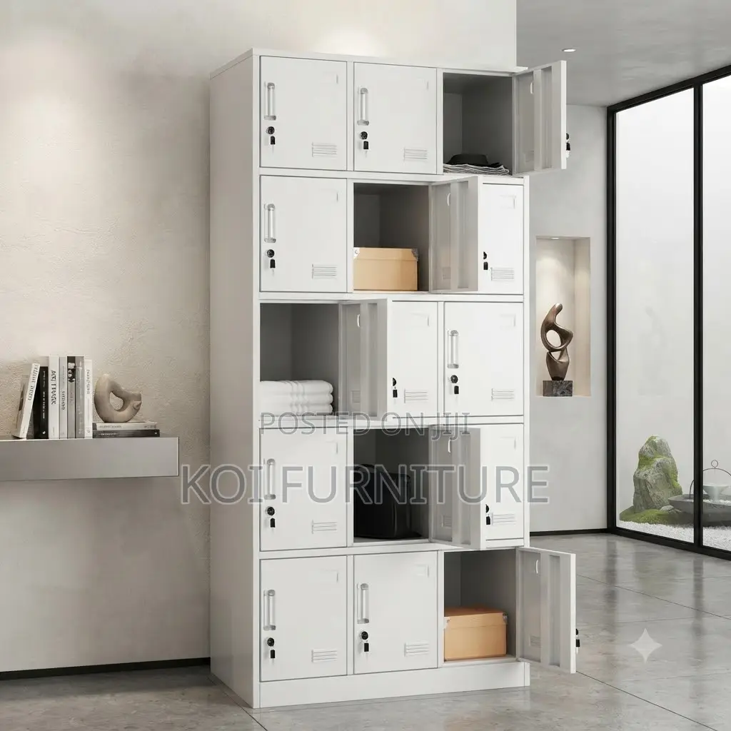 Office Cabinet; 15 Lock Steel Lockable Office Industrial-Grade Cabinet