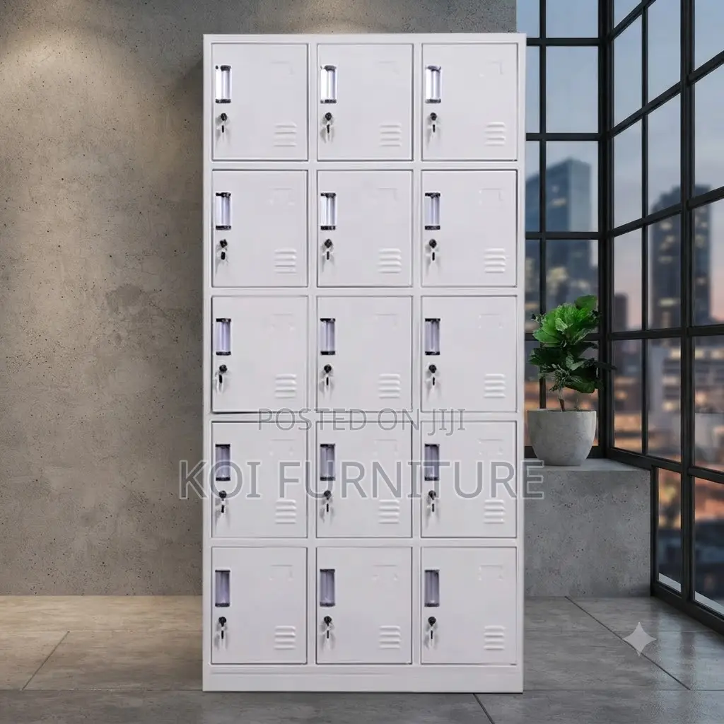 Office Cabinet; 15 Lock Steel Lockable Office Industrial-Grade Cabinet