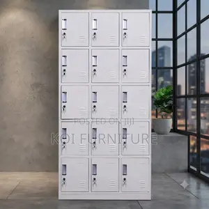 Office Cabinet; 15 Lock Steel Lockable Office Industrial-Grade Cabinet