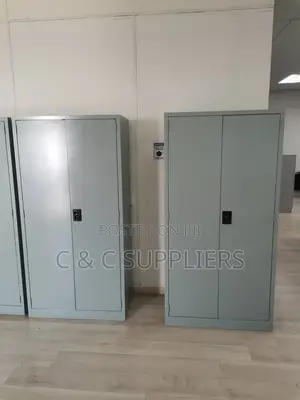 2-Door Metallic White File Cabinet