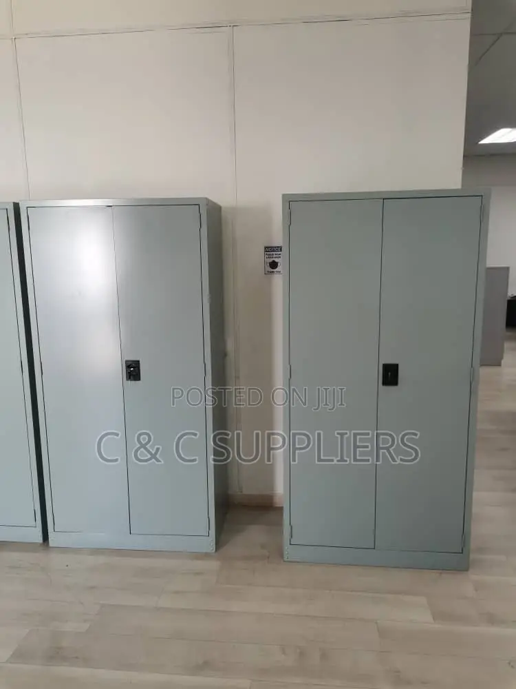 2-Door Metallic White File Cabinet