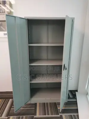 2-Door Metallic White File Cabinet