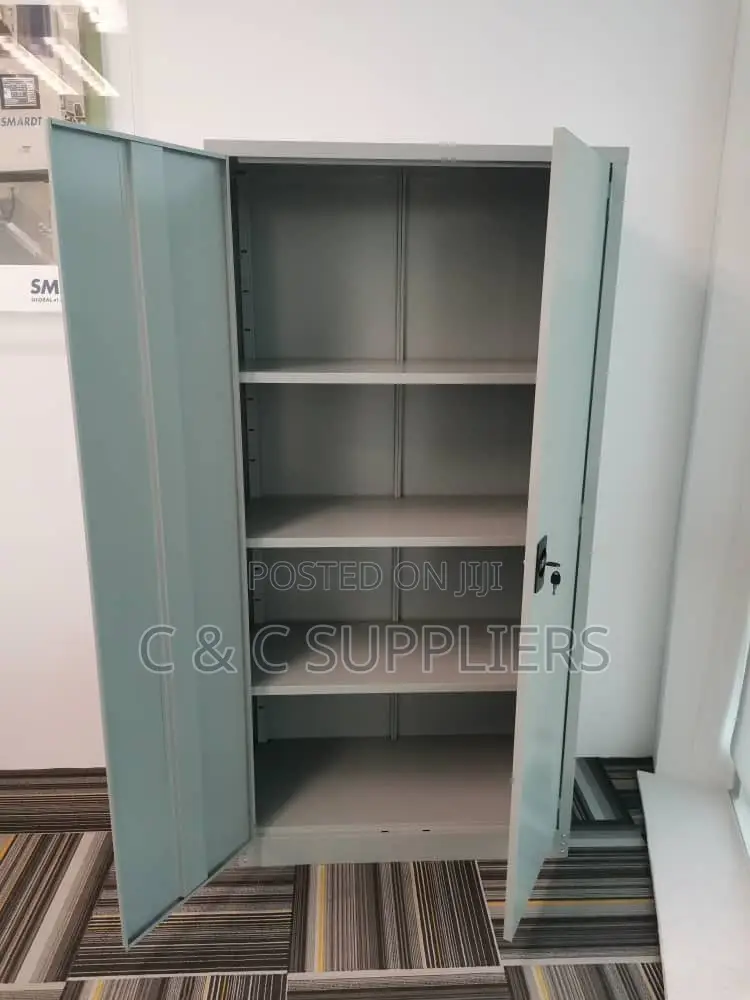 2-Door Metallic White File Cabinet