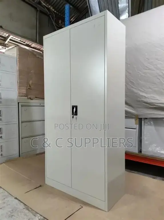 2-Door Metallic White File Cabinet
