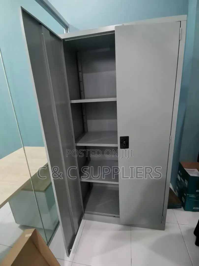 2-Door Metallic White File Cabinet