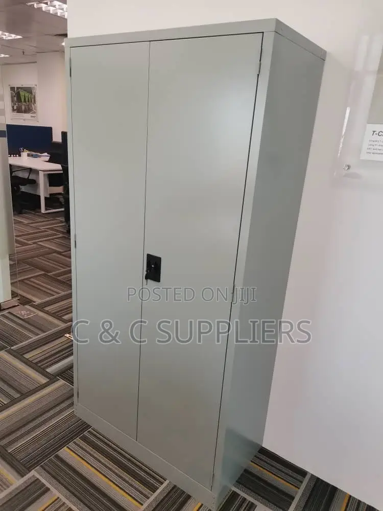 2-Door Metallic White File Cabinet