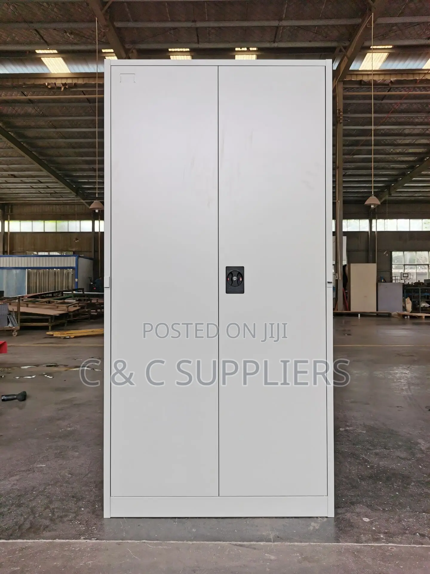 2-Door Metallic White File Cabinet