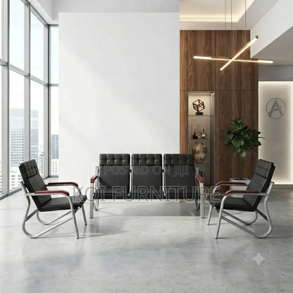Office Sofa; Leather Five Seaters Executive Office Meetings Sofa Sets
