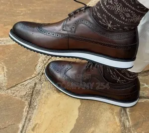 Quality Leather Oxford Designer Smart Casual Laced With Rubber Sole