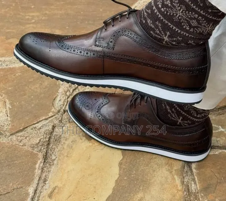 Quality Leather Oxford Designer Smart Casual Laced With Rubber Sole