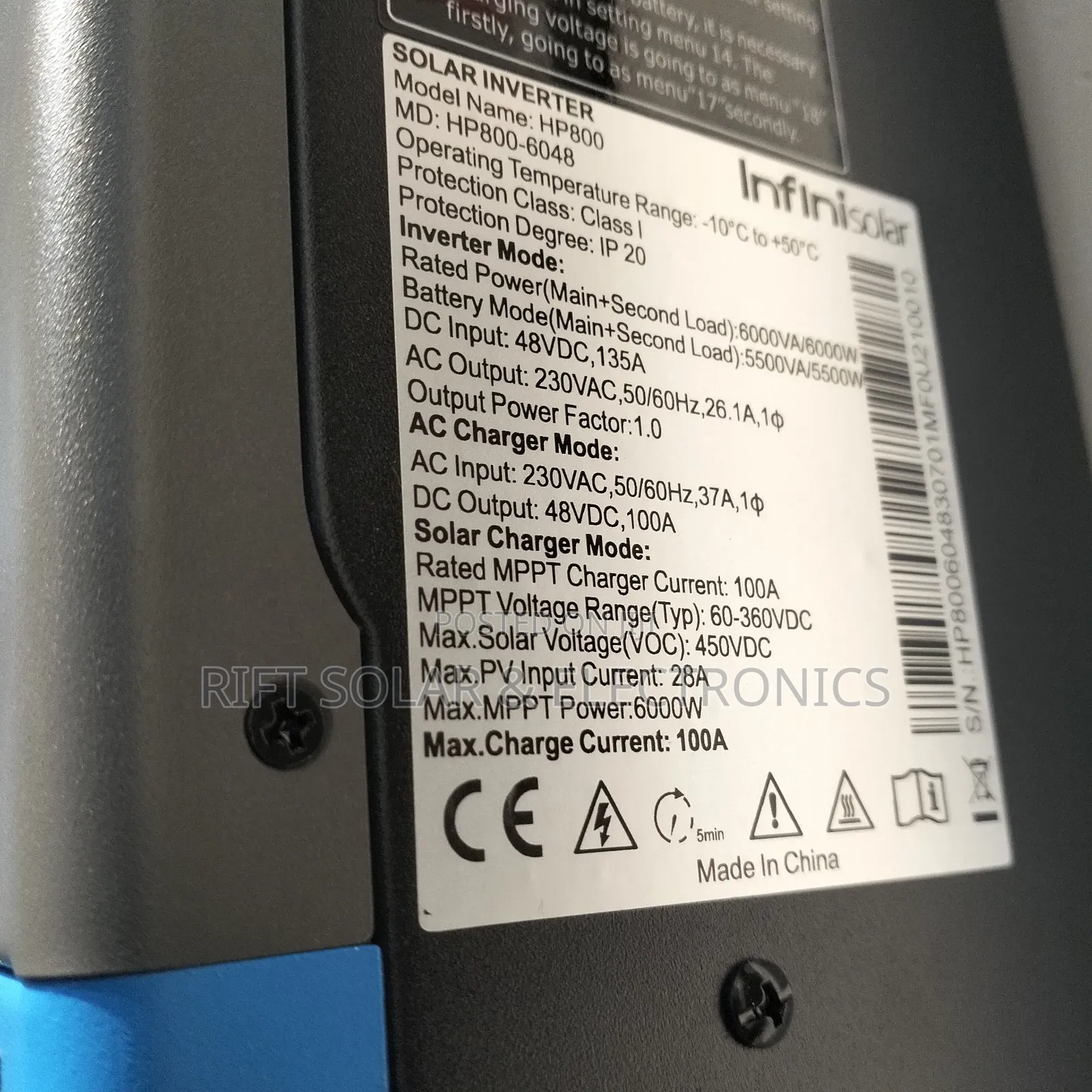 Infinisolar 6kva - 48v Hybrid 100a MPPT - 450 VDC
