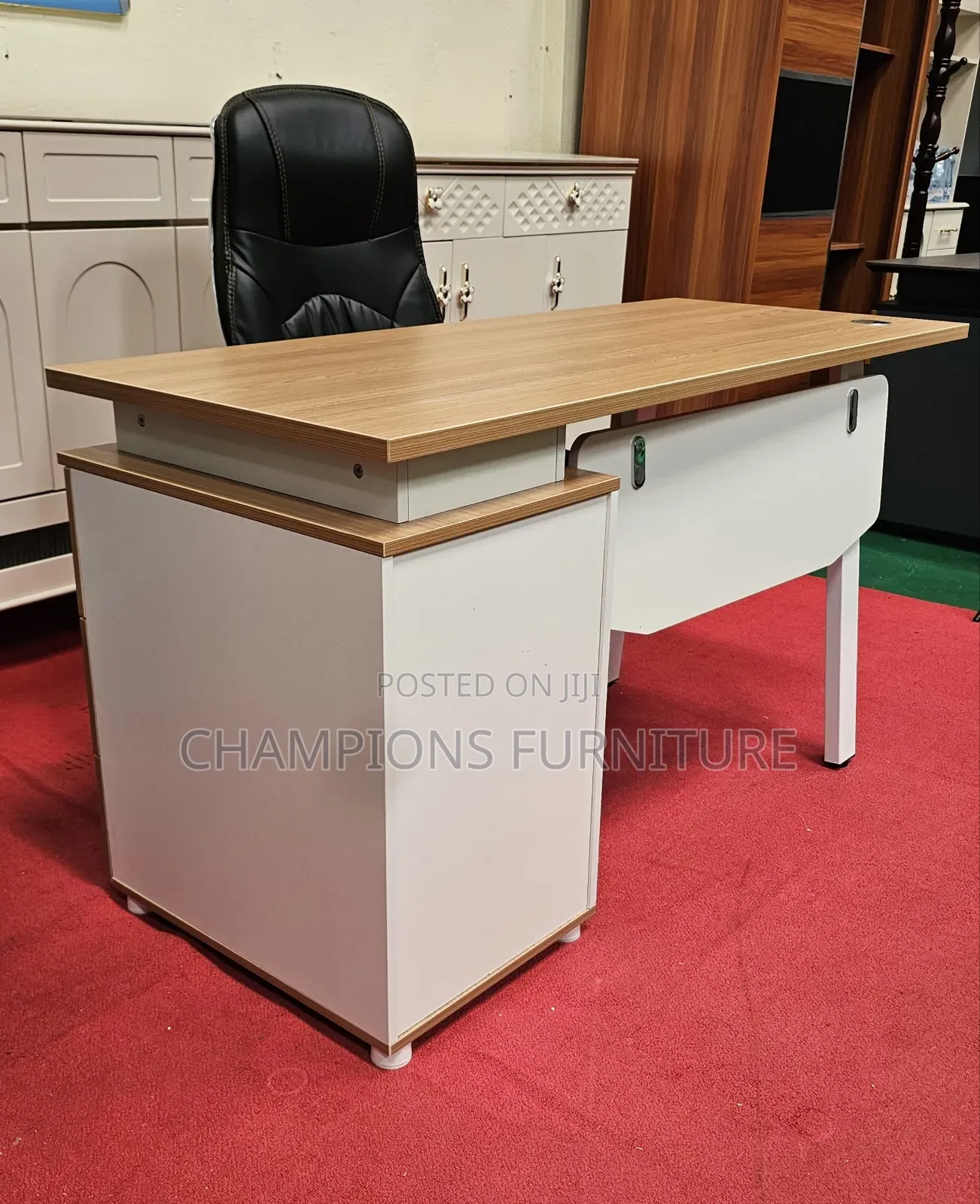 1.4m White Brown Desk