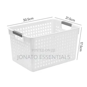 Plastic Storage Baskets Wardrobe Kitchen Organizer Bins