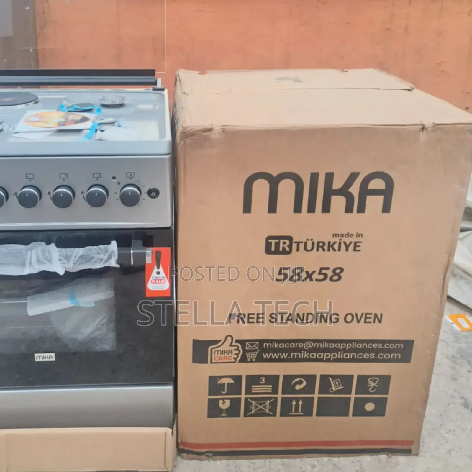Silver Mika Standing Cooker 58 X 58 3 Gas