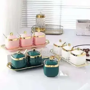 Acrylic Sugar/Tea/Coffee 3pc Dish Set With Tray