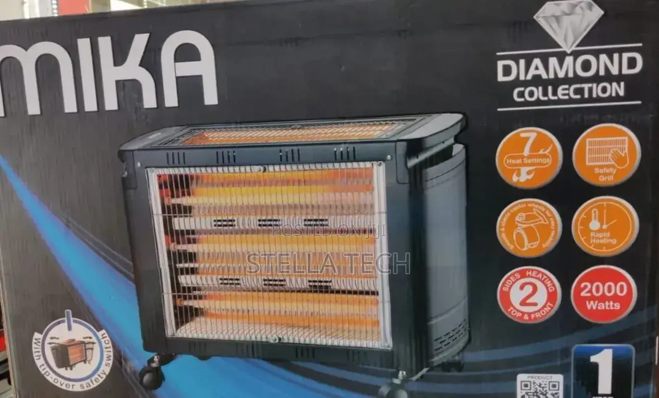 Mika Mh302 - 2 Way Quartz Heater, 2000w - Grey