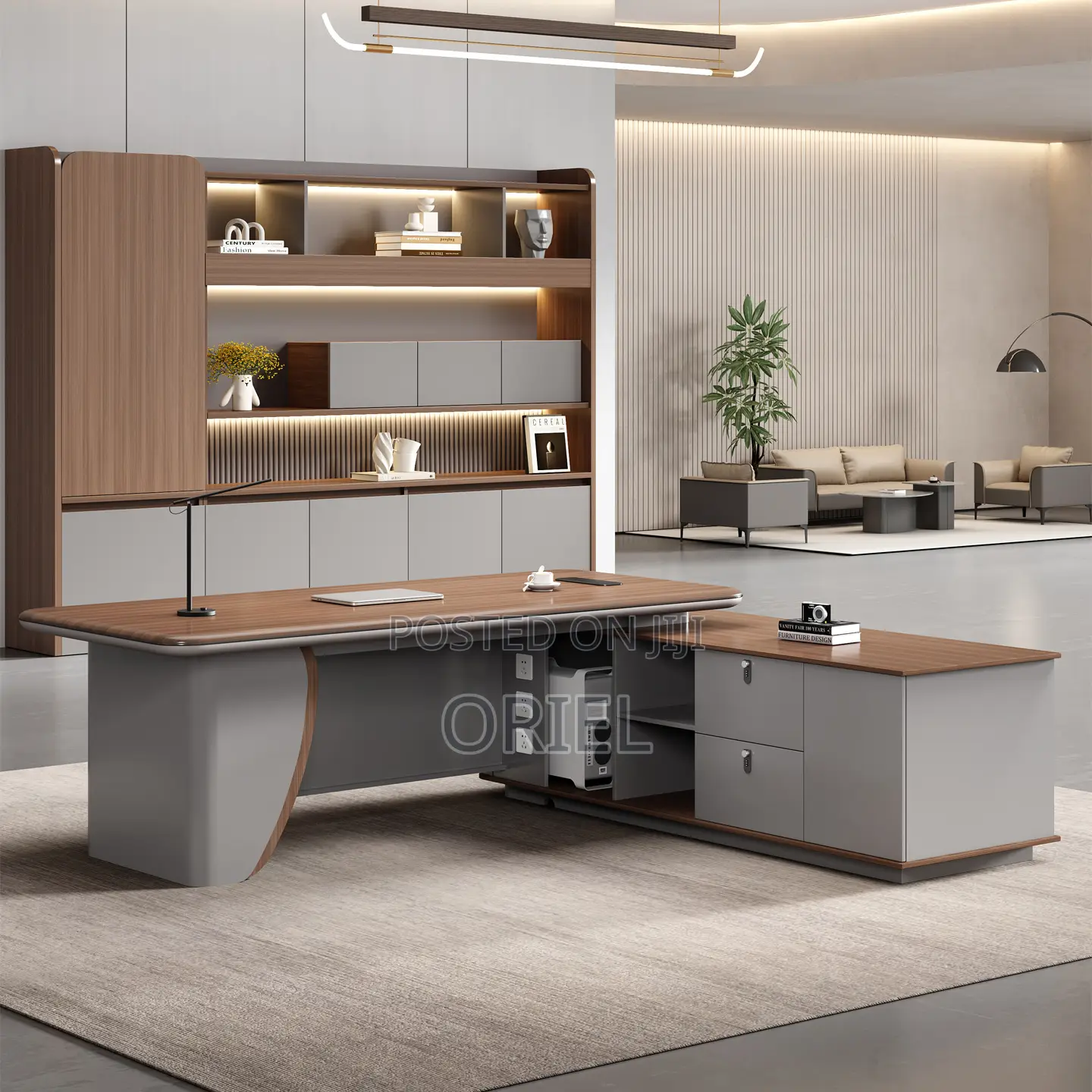 Office Desk : 220cm Executive L-Shaped Desk