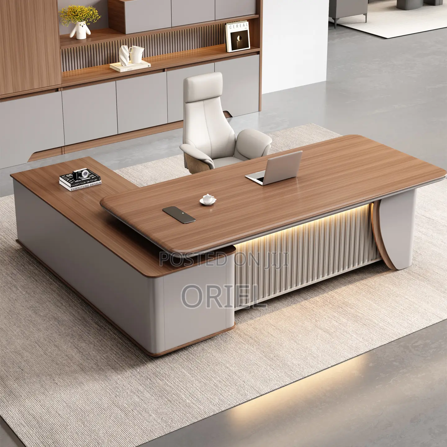 Office Desk : 220cm Executive L-Shaped Desk