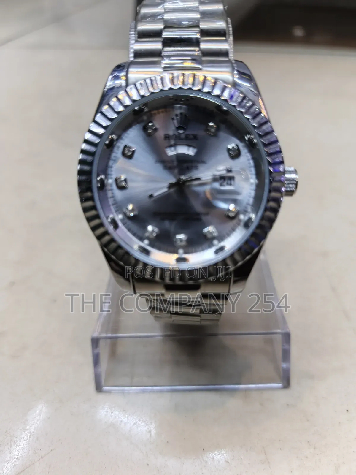 Quality Casual Rolex Watch With Date Time Silver Display
