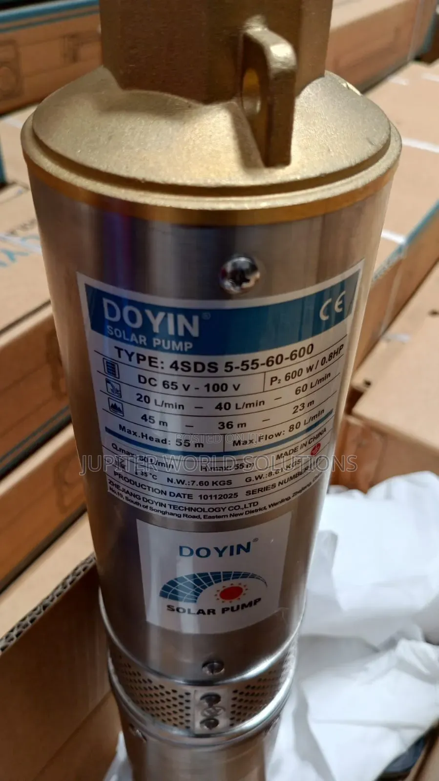 Doyin Solar Pump 600w, 0.8hp, 80m Max