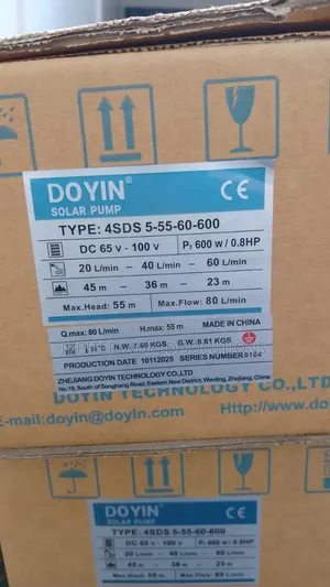 Doyin Solar Pump 600w, 0.8hp, 80m Max