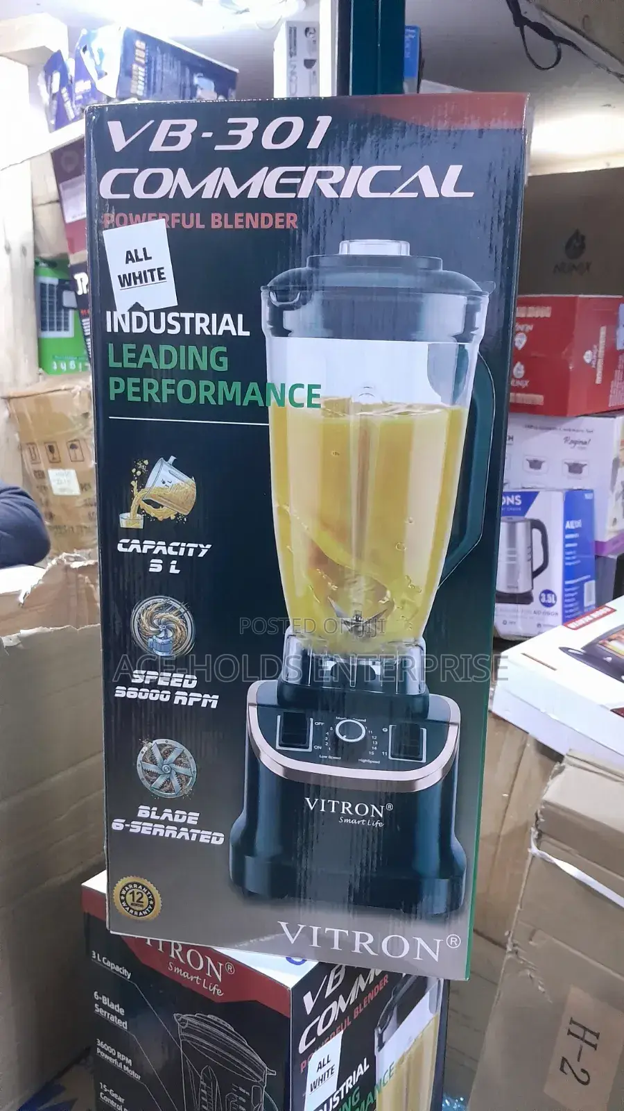 3 Litres - Vitron Commercial Blender 6 Blades (1300watts)