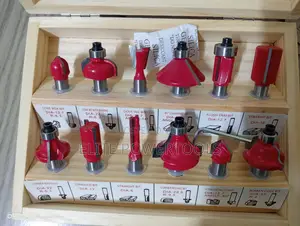 12pcs Router Bit Set 8mm Shank With Wooden Storage Box – Brand New