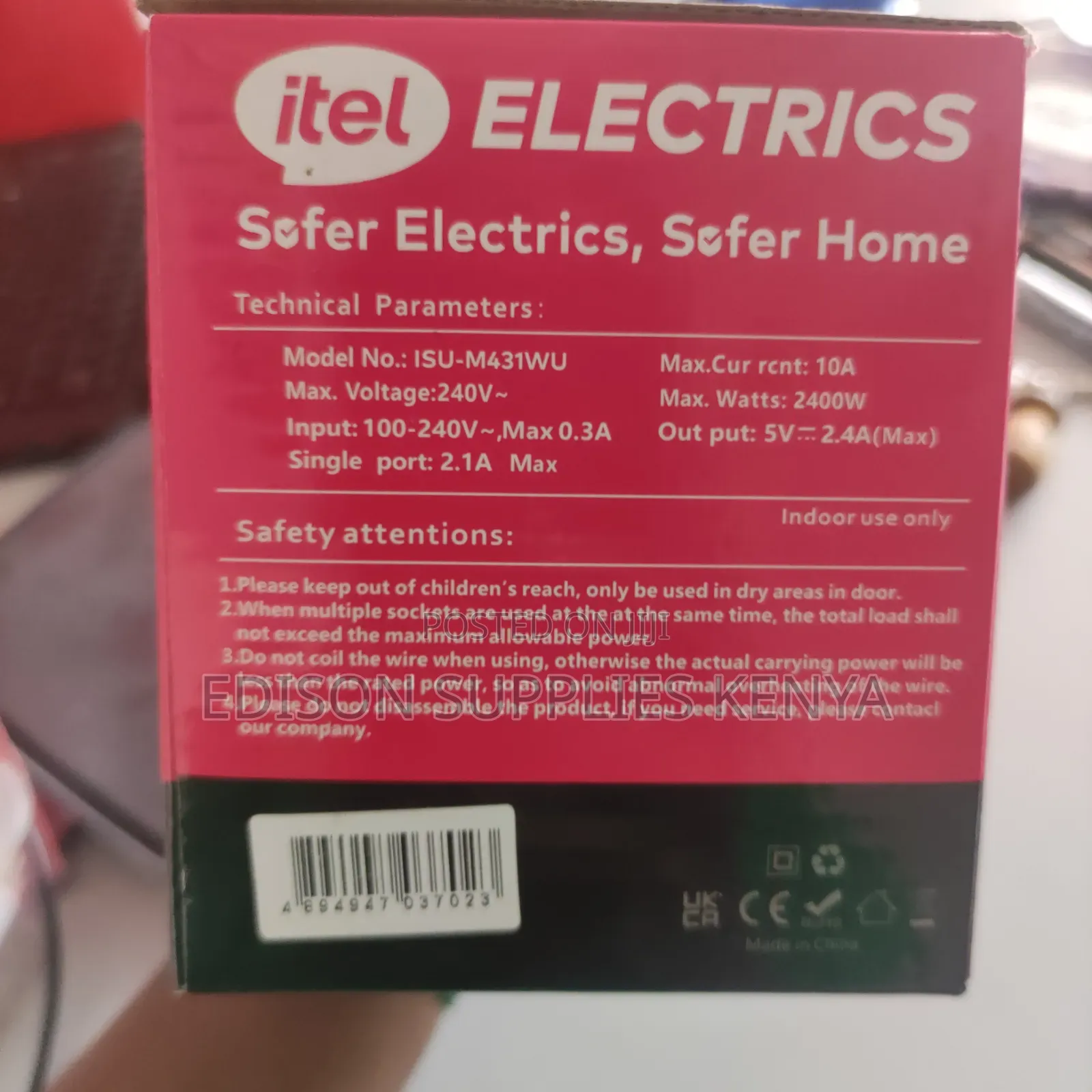 Itel Power Socket, Cube Extension Multi Plug Adapter, Surge Protection