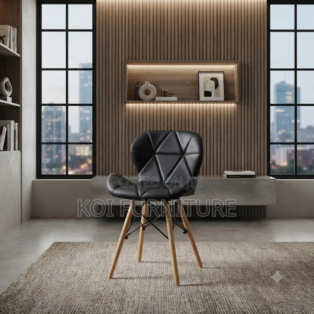 Dining Chairs; Black Butterfly Style Eames Chairs