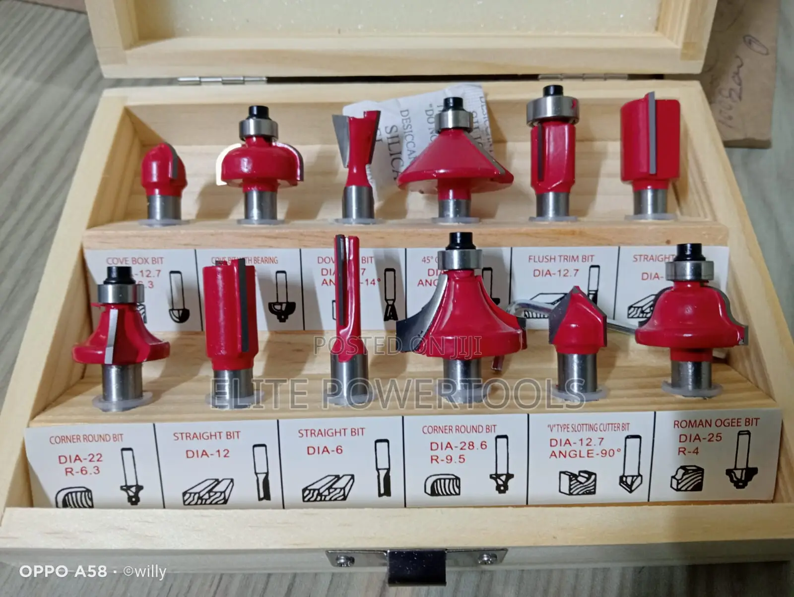 Professional 12pcs 8mm Router Bit Set For Woodworking With Wooden Case