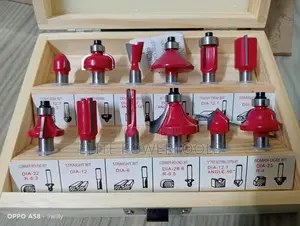 Professional 12pcs 8mm Router Bit Set For Woodworking With Wooden Case