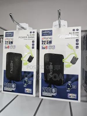 Hepu Powerbank 20,000 Mah U Ique and Sleek Powerbank With Cables