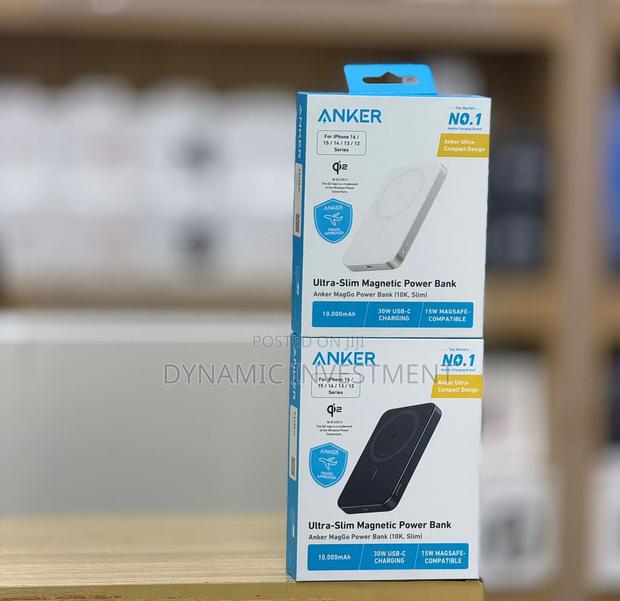 Anker Power Bank Slim 10,000mah Magnetic Battery Pack Qi2 Certified