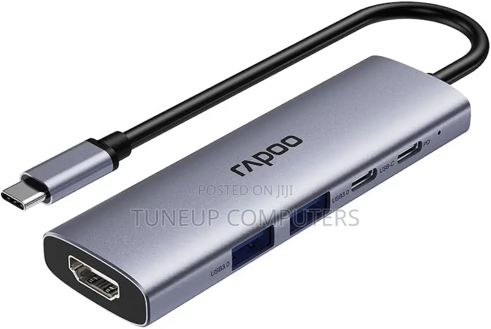 Rapoo Type C - 5 in 1 With Hdmi, 3 Usb 3.0 Ports, Type C Charging