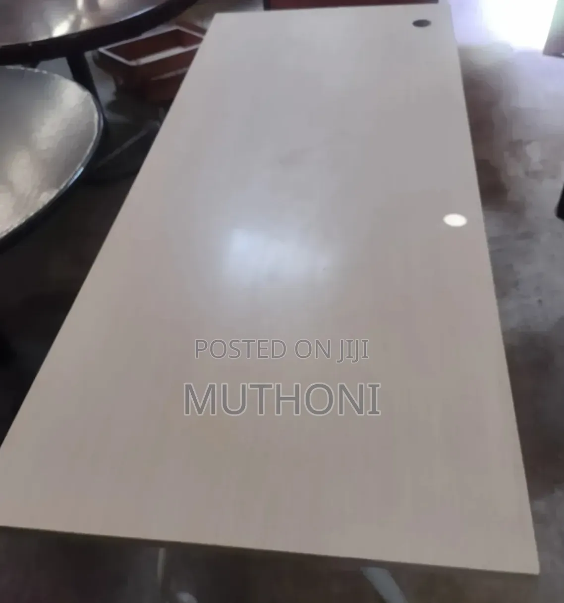 Wooden Top Table With Metallic Bottom