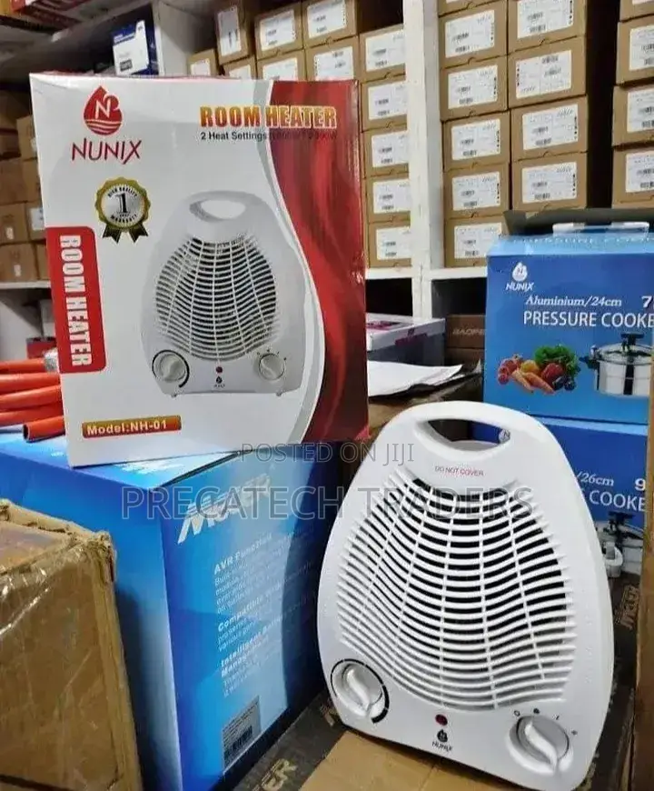 Nunix Electric Fan Heater With Adjustable Thermostat