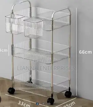 3 Layers Acrylic Trolley Rack