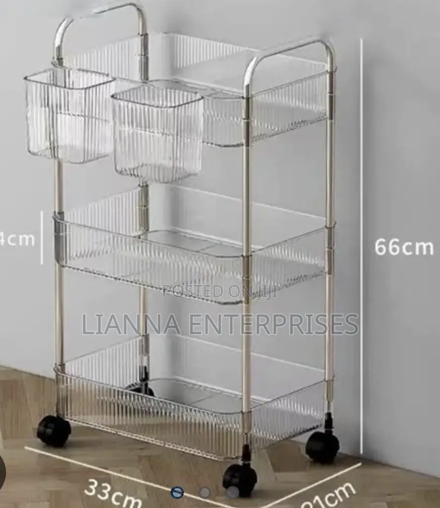 3 Layers Acrylic Trolley Rack