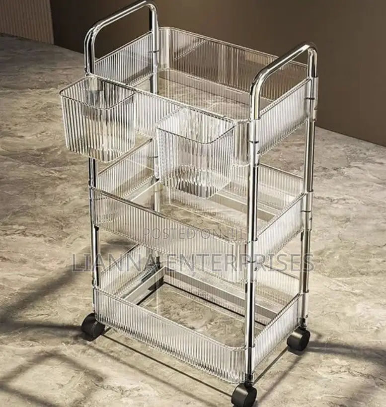 3 Layers Acrylic Trolley Rack
