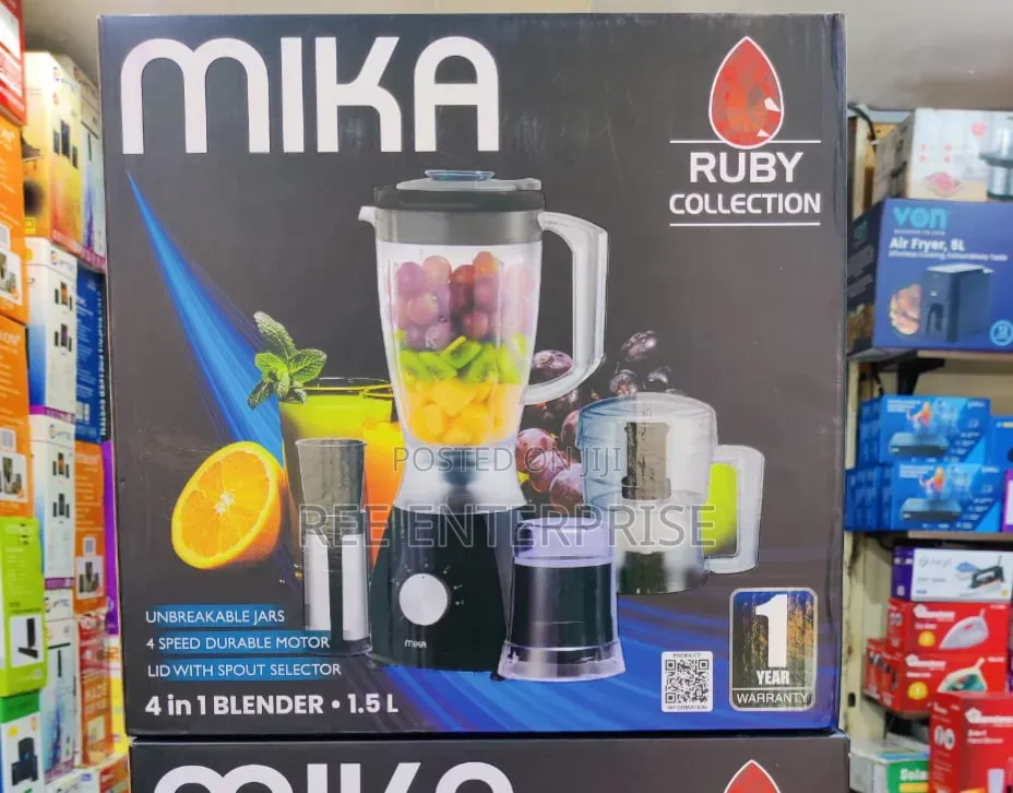 Mika Series Mika Blender, 1.5l, 4 in 1, With Grinder, Chopper