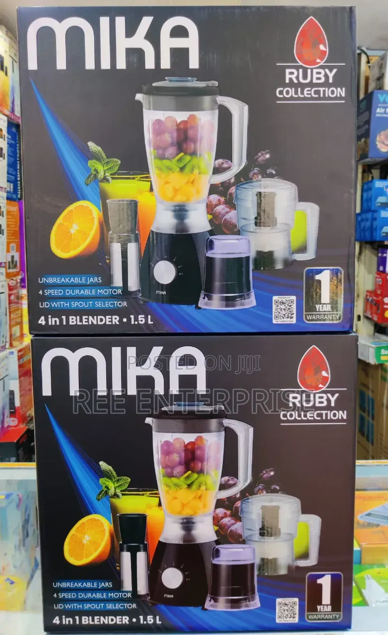 4000 Watts *Mika Blender, 1.5l, , With Grinder, Chopper Ss Filter,