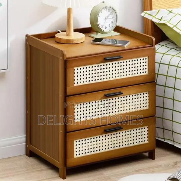 Bamboo Nightstand Bedside Table_tr - main view