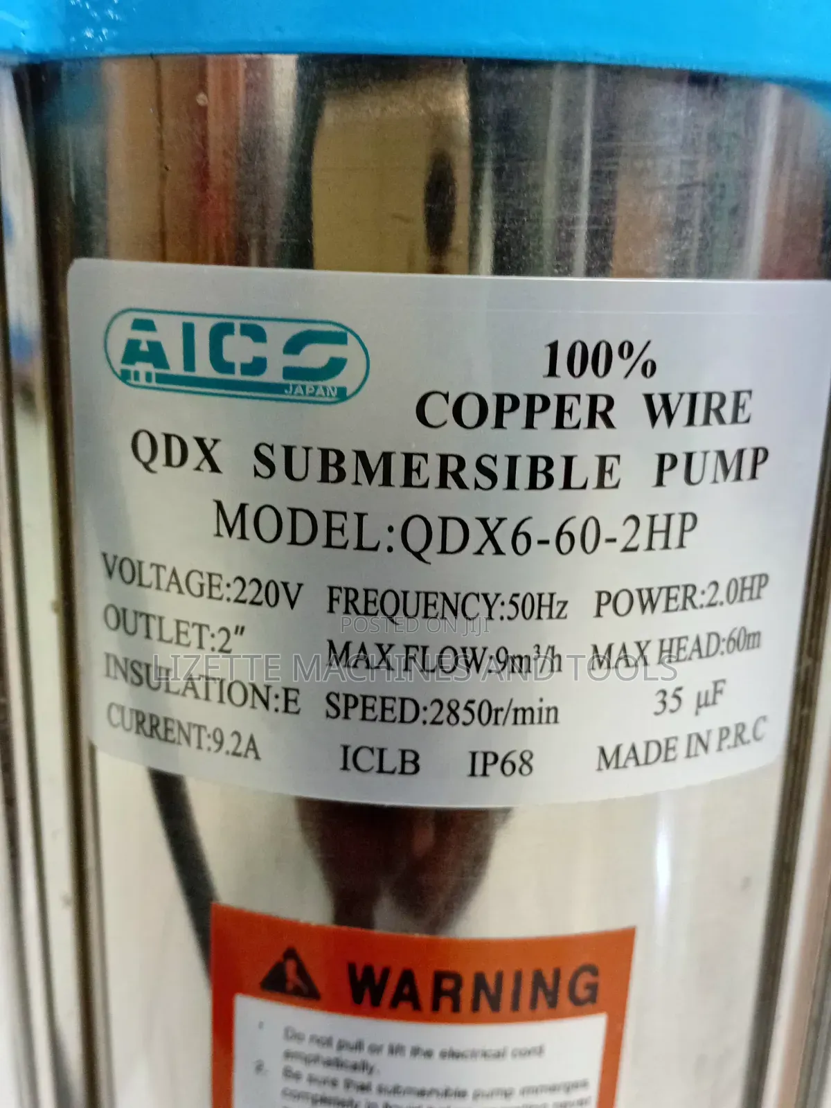 2hp Aico Japan Qdx6-60-2hp Submersible Pump 2"