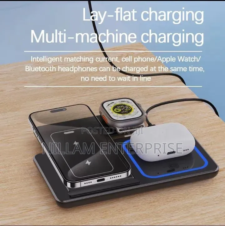 3 In1 15w Foldable Wireless Charger