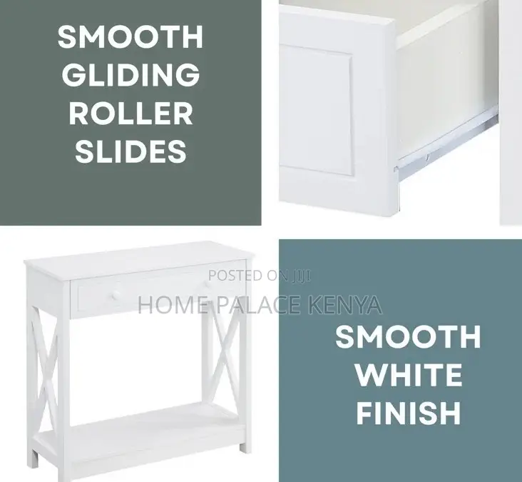 Console Table: Farmhouse Console With Pull Out Drawer and Bottom Shelf