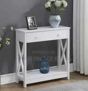 Console Table: Farmhouse Console With Pull Out Drawer and Bottom Shelf