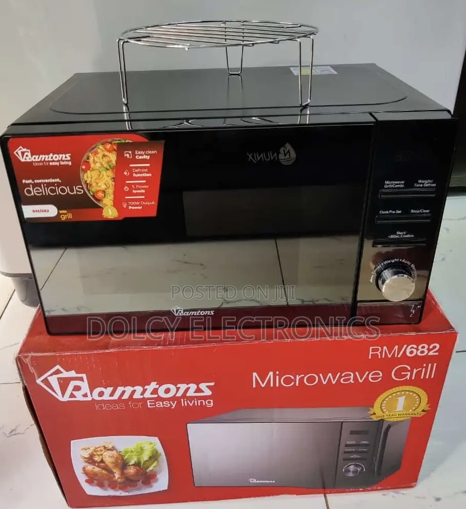 Ramtons 20 Liters Microwave+Grill Mirror Finish – Rm/682